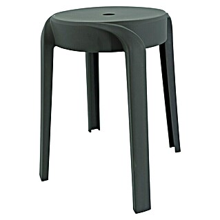 Hocker (Ø x H: 33 x 45 cm, Dunkelgrau, Kunststoff)