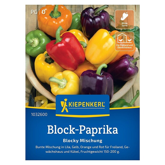 Kiepenkerl Profi-Line Gemüsesamen Blockpaprika Blocky (Capsicum annuum, Erntezeit: August) | BAUHAUS