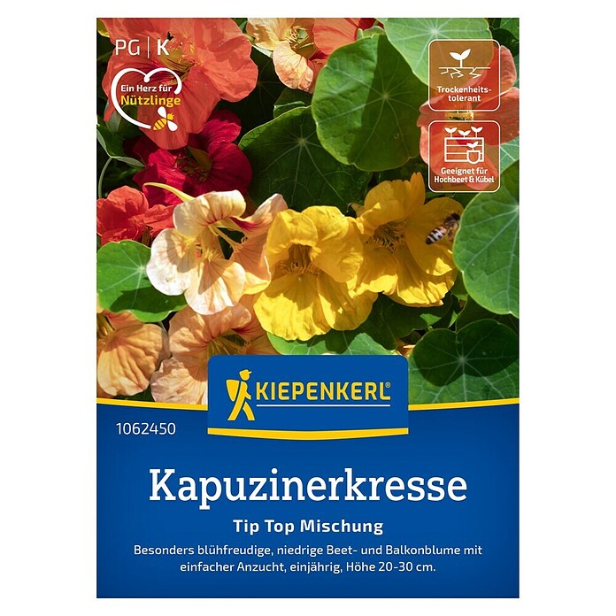 Kiepenkerl Profi-Line Kräutersamen Kapuzinerkresse Tip Top Mischung (Tropaeolum minus, Saatzeit: Mai) | BAUHAUS