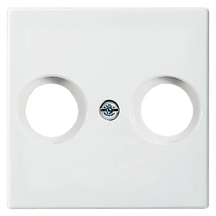 Busch-Jaeger Balance SI Antennenabdeckung 2531-914 - Alpinweiß glänzend, 2-fach, Kunststoff, IP20 - Weiße Doppelsteckdosenabdeckung mit zentraler Schraube zur Befestigung an einer Wand.