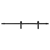 Herraje para puerta corredera de vidrio plano (Acero, Negro mate) | BAUHAUS