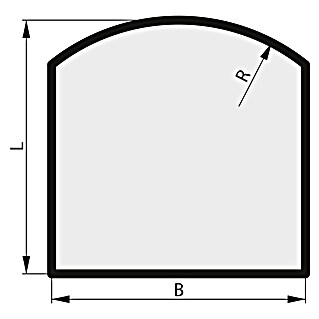 Haas+Sohn Glasbodenplatte (100 x 100 cm, Gebogen, Form E mit Dekorrahmen)