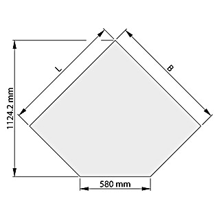 Haas+Sohn Glasbodenplatte (100 x 100 cm, Eckig, Form B)