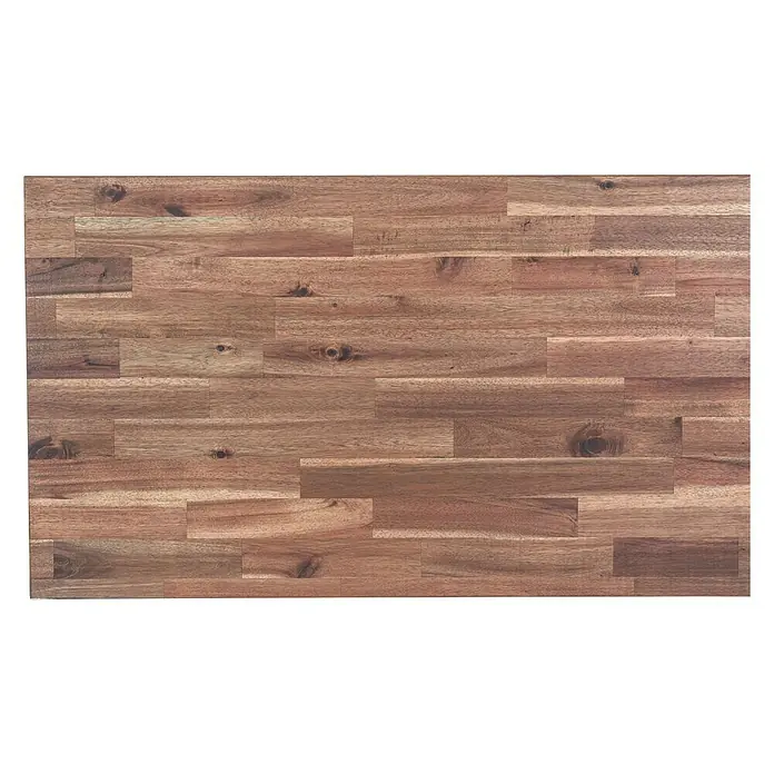 Exclusivholz MassivholzplatteAkazie, 400 x 80 x 2,6 cm - Das Foto zeigt eine Tischplatte aus Akazienholz mit einer geölten Oberfläche, die die natürliche Maserung und Farbe des Holzes hervorhebt.