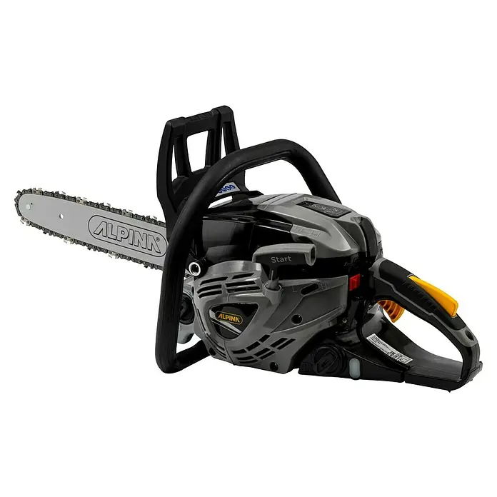 Alpina Motosierra de gasolina ACS 538 - 1,6 kW, 38,5 cm³, Longitud de la cuchilla: 35 cm - Aquí está una motosierra Alpina, ideal para trabajos de poda. Es fuerte y fiable para uso doméstico.