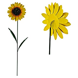 Pflanzenstecker Sonnenblume L (L x B x H: 20 x 5 x 80 cm, Eisen, Gelb/Braun/Grün)