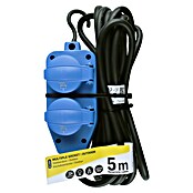 Q-Link Stekkerdoos voor vochtige ruimtes 4-voudig (5 m, 3.680 W, Zwart / Blauw) | BAUHAUS