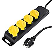 Q-Link Stekkerdoos voor vochtige ruimtes 4-voudig (3 m, 3.500 W, Zwart / Geel) | BAUHAUS