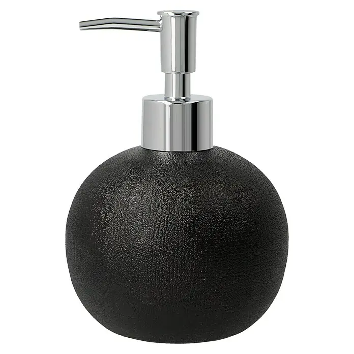 Camargue Kaya Seifenspender - Steingut, Schwarz - Schwarzer Seifenspender mit Chrompumpe. Elegantes Accessoire für Bad und Küche.