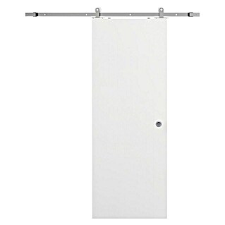 Solid Elements Puerta corredera de madera KNP con herraje (72,5 x 203 cm, Blanco, Con uñero)