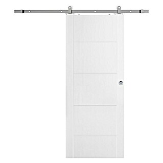 Solid Elements Puerta corredera de madera Berlín con herraje (82,5 x 203 cm, Blanco)