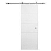 Solid Elements Puerta corredera de madera Mannheim con herraje (82,5 x 203 cm, Blanco, Con uñero) | BAUHAUS