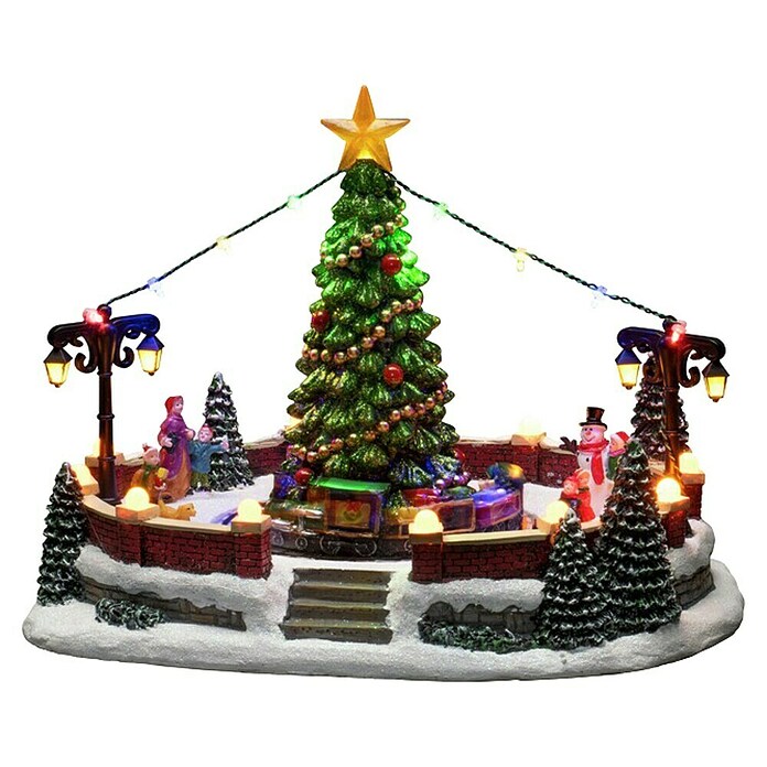 Konstsmide LED-Weihnachtsdorf Dorfplatz mit Musik (Bunt, 31,5 x 19 x 21 cm, LED, Batteriebetrieben) | BAUHAUS