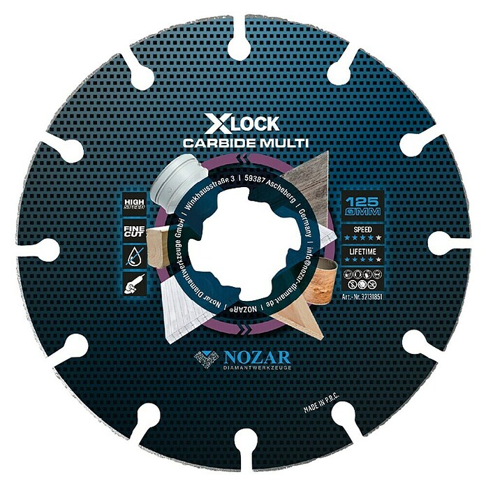 Nozar Rezni disk Carbide Multi X-Lock  (Promjer rezne ploče: 125 mm, 1 Kom., Prikladno za: Drvo) | BAUHAUS