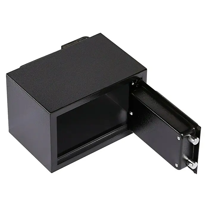 Burg-Wächter Favor Möbeltresor FAVOR S3 E - L x B x H: 31 x 20 x 20 cm, Elektronisches Zahlenschloss - Schwarzer Tresor mit offener Tür. Sichere Aufbewahrung von Wertsachen in diesem robusten Tresor mit sicherem Verschlussmechanismus.