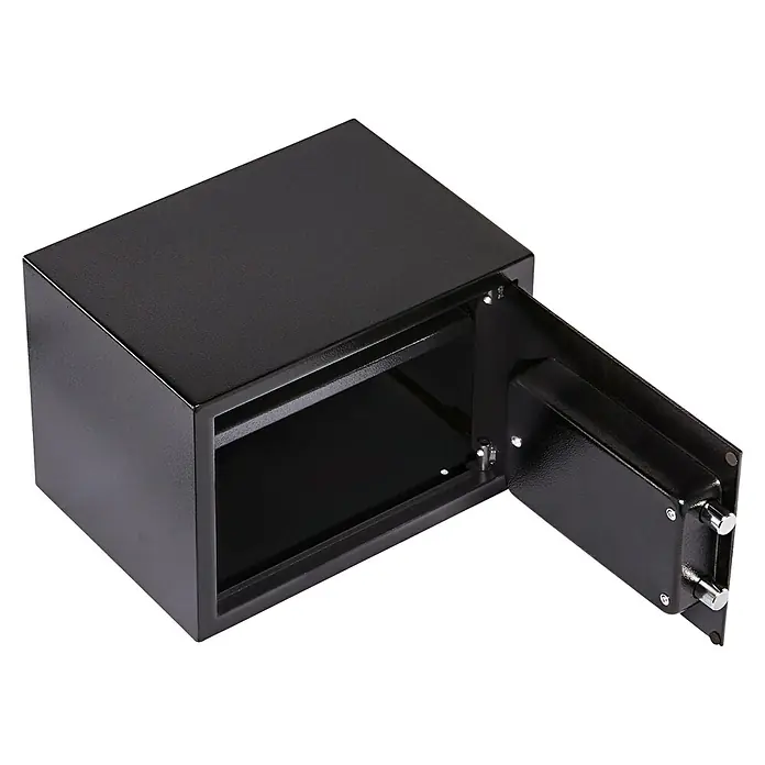 Burg-Wächter Favor Möbeltresor - L x B x H: 35 x 25 x 25 cm, Elektronisches Zahlenschloss - Offener, schwarzer Möbeltresor mit Tür nach rechts. Ideal zur sicheren Aufbewahrung von Wertgegenständen im Haus oder Büro.