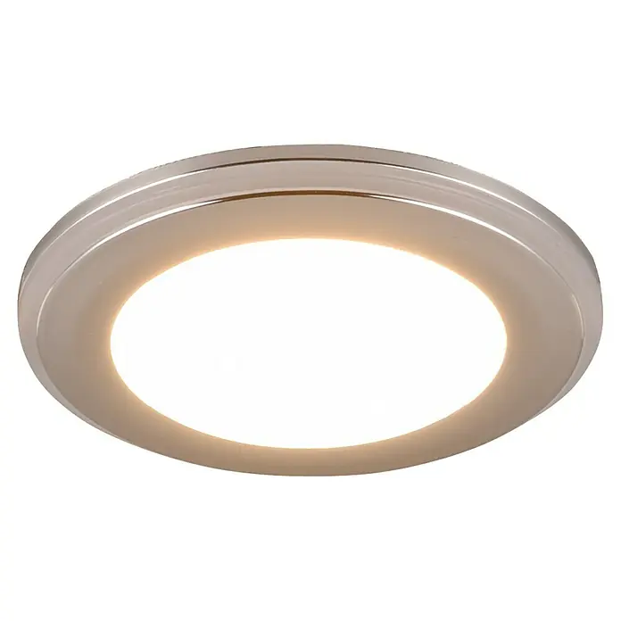 Trio Lighting Foco LED empotrable Argus - RGB, Diámetro: 8 cm, Cromo - Lámpara de techo redonda con luz blanca cálida. La lámpara tiene un marco cromado y es energéticamente eficiente.