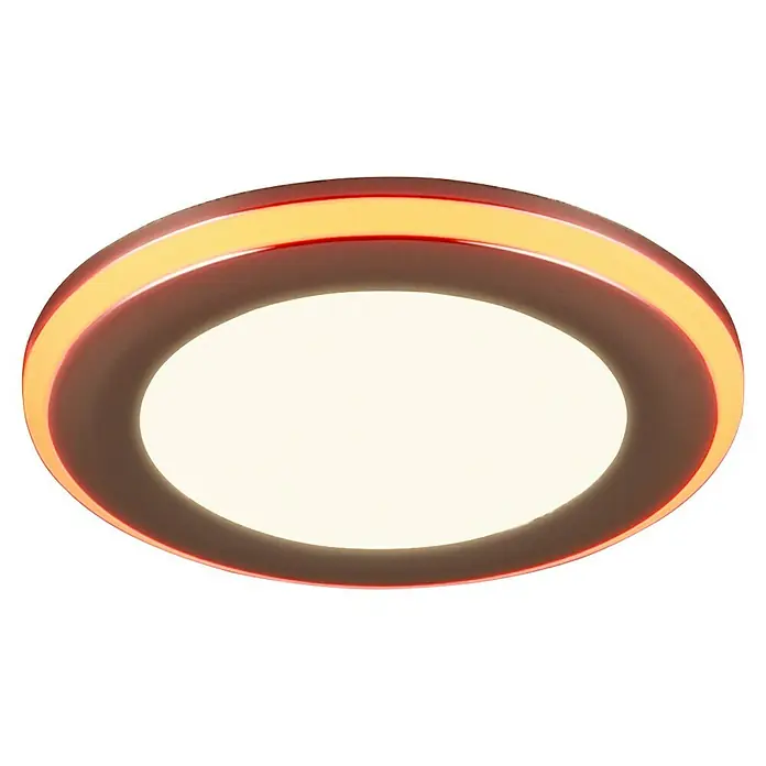 Trio Lighting Foco LED empotrable Argus - RGB, Diámetro: 8 cm, Cromo - Lámpara de techo moderna con un diseño circular, que presenta un elemento de luz central rodeado de anillos decorativos.