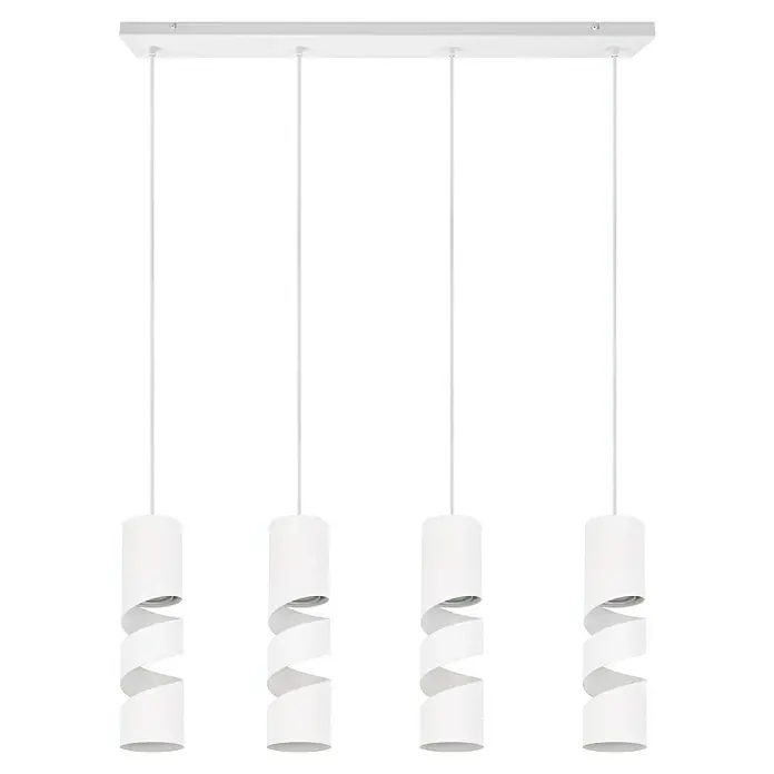 Trio Lighting Stream Lámpara colgante - 10 W, L x An x Al: 9 x 80 x 150 cm, Blanco, GU10 - Elegante lámpara colgante espiral blanca, perfecta para un diseño interior moderno. La luminaria proporciona una iluminación elegante.