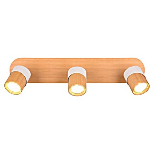 Trio Lighting Aruni Regleta (10 W, L x An x Al: 9 x 48 x 15 cm, Blanco/Madera, GU10, 3 ud.)