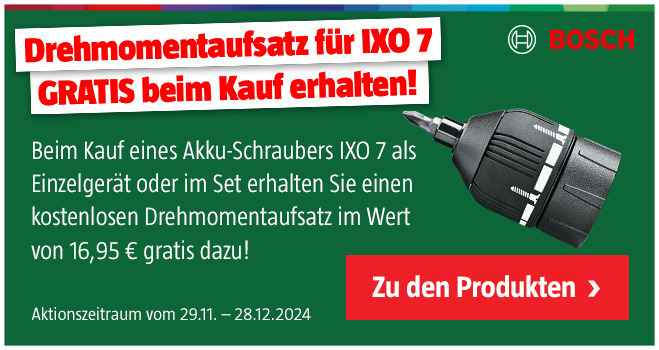 Bosch IXO kostenloser Drehmomentaufsatz