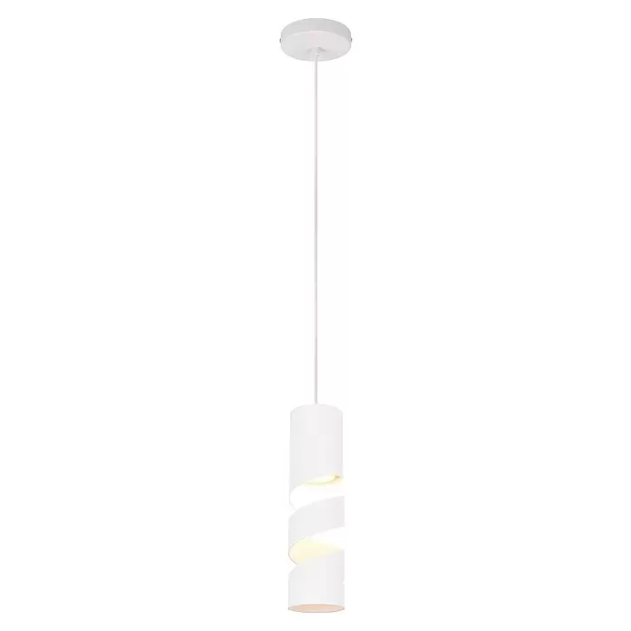 Trio Leuchten Stream Pendelleuchte - 10 W, Ø x H: 12 x 150 cm, Weiß matt, GU10 - Weiße Pendelleuchte mit geschichtetem zylindrischem Schirm, der warmes Licht abgibt.