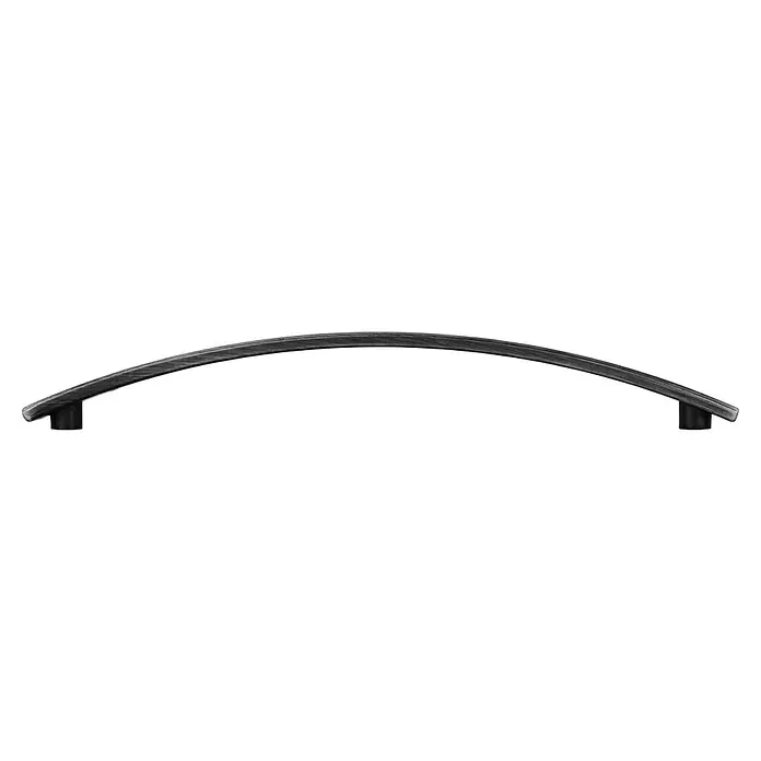 Siro Möbelgriff Möbelgriff 2084 - L x B x H: 15 x 180 x 25 mm, Dunkelgrau, Typ Möbelgriff: Bügel - Bogenförmiger, silberfarbener Schrankgriff mit dunkleren Akzenten für einen modernen Look. Ideal für Schubladen oder Türen.