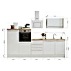 Respekta Premium Küchenzeile BERP290HWGC (Breite: 290 cm, Mit Elektrogeräten, Grau Hochglanz)