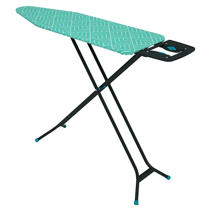 Bügeltisch Ironing Board - 33 x 110 cm, Grün, S - Bügeltisch mit türkisfarbenem Bezug und schwarzem Gestell für das einfache und bequeme Bügeln von Kleidung.
