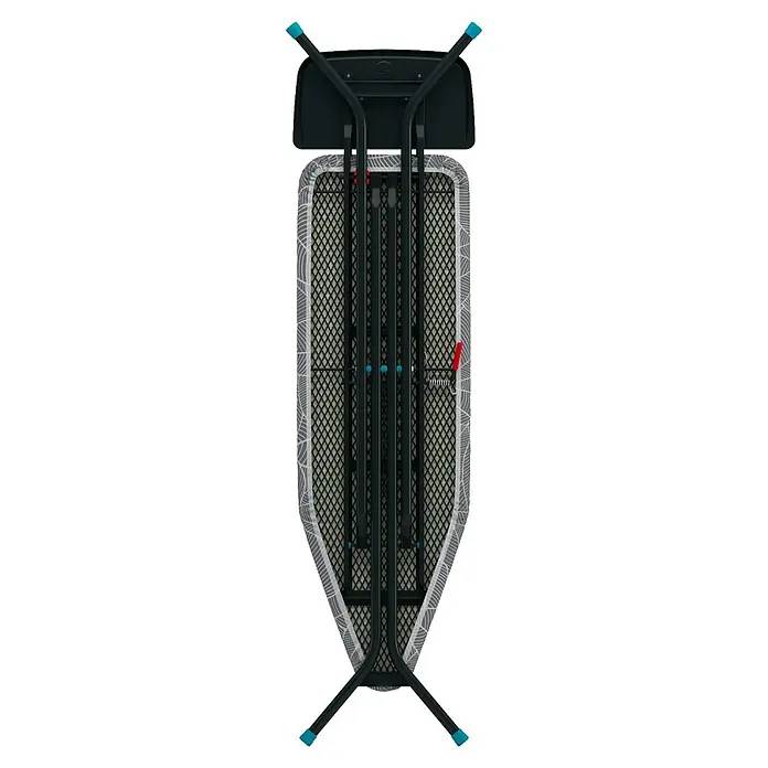 Bügeltisch Ironing Board - 38 x 120 cm, Grau, L - Zusammengeklapptes Bügelbrett mit Bezug und integrierter Ablage für das Bügeleisen. Praktisches Design für einfache Aufbewahrung.