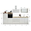 Respekta Premium Küchenzeile BERP320HWGC (Breite: 320 cm, Mit Elektrogeräten, Grau Hochglanz)