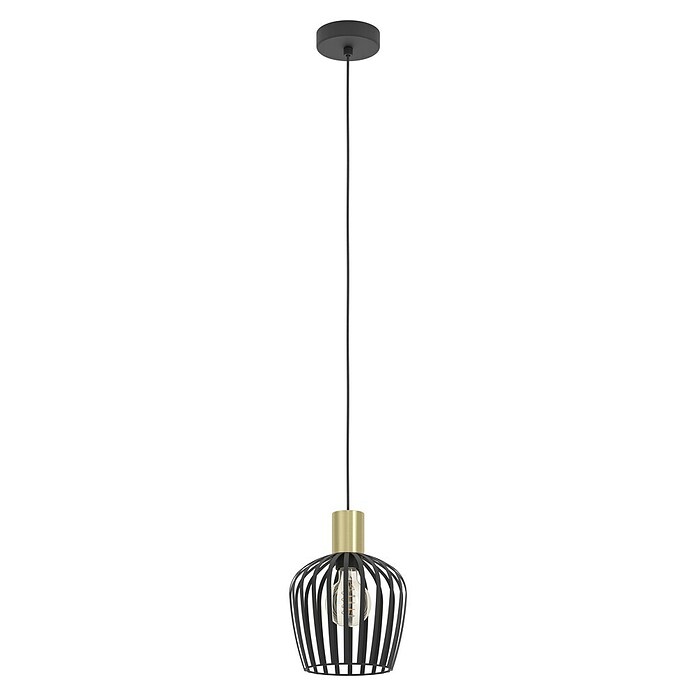 Eglo Lámpara colgante redonda Empoli (40 W, Ø x Al: 20 x 110 cm, Negro, E27) | BAUHAUS