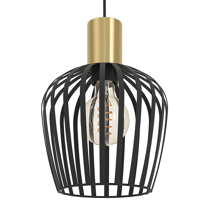 Eglo Lámpara colgante redonda Empoli (40 W, L x An x Al: 90 x 20 x 110 cm, Negro, E27) | BAUHAUS