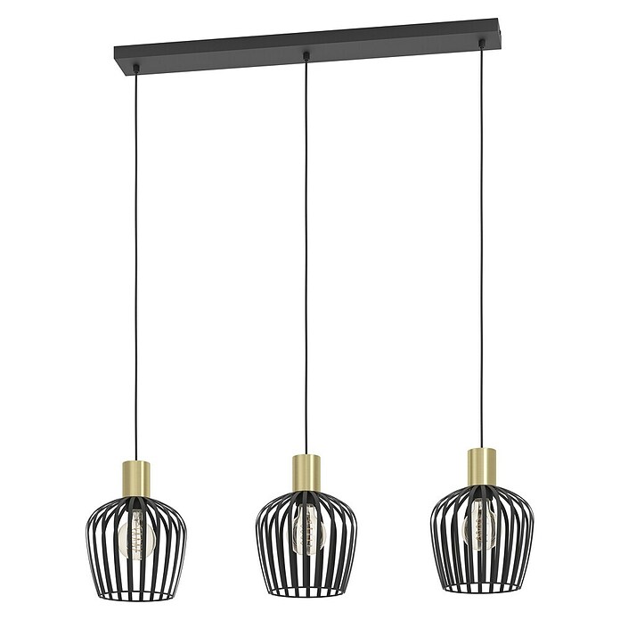 Eglo Lámpara colgante redonda Empoli (40 W, L x An x Al: 90 x 20 x 110 cm, Negro, E27) | BAUHAUS