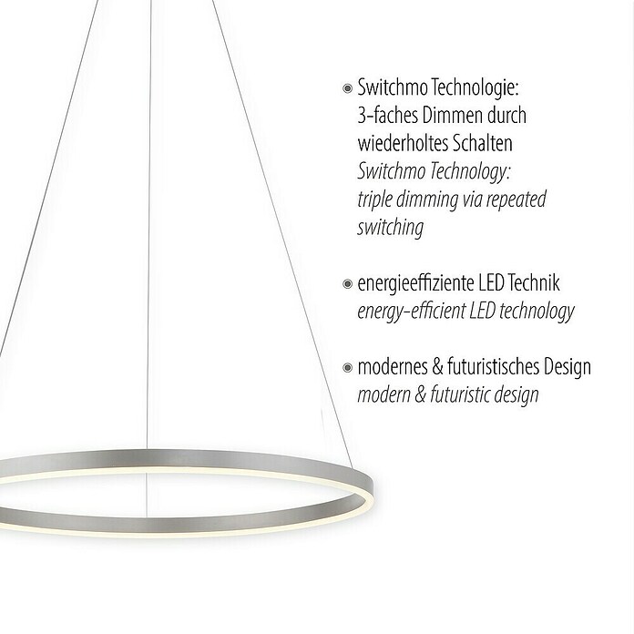 Just Light Ritus LED viseća svjetiljka  (28 W, Topla bijela) | BAUHAUS