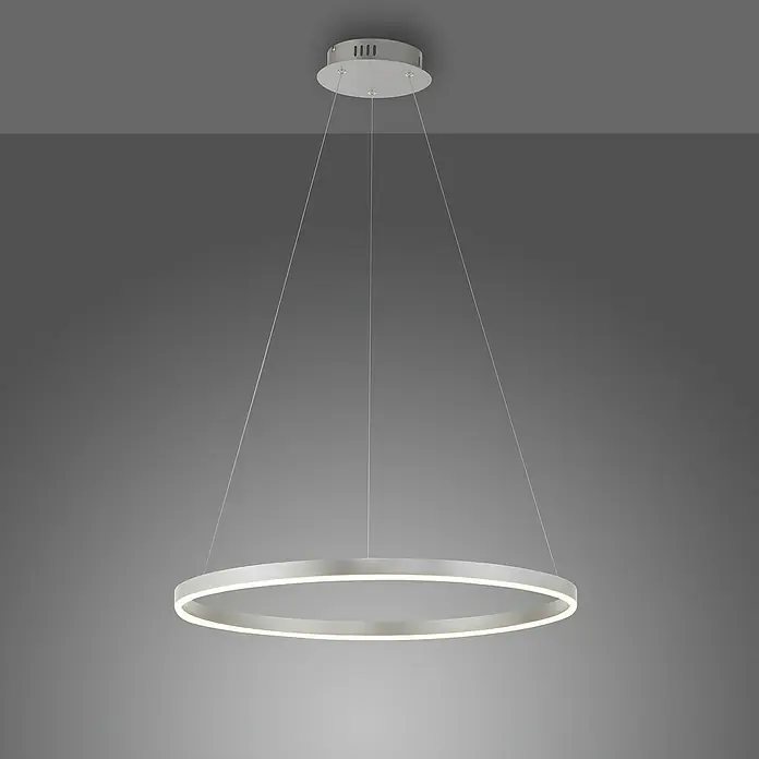 Just Light Ritus Lámpara colgante LED redonda - 28 W, Plata, Blanco cálido - Lámpara colgante LED redonda con un diseño minimalista. Proporciona una luz moderna y brillante, ideal para comedores o salas de estar.