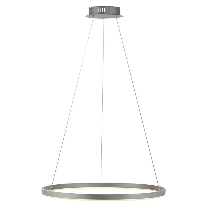 Just Light Ritus Lámpara colgante LED redonda - 28 W, Plata, Blanco cálido - Lámpara colgante LED de anillo plateada moderna. Diseño elegante para interiores con iluminación agradable.