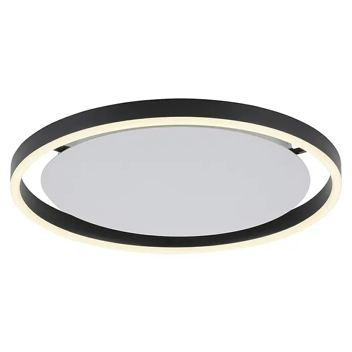 Just Light Ritus Plafón LED redondo - L x An x Al: 39,3 x 39,3 x 5,3 cm, Blanco cálido - Elegante lámpara de techo LED redonda en blanco y negro que crea un ambiente moderno y elegante. Ideal para salones y dormitorios.