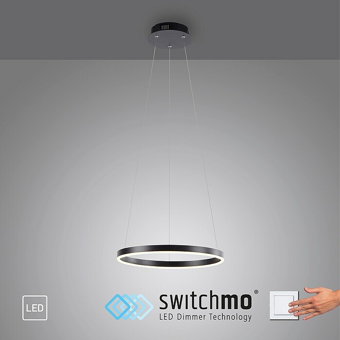 Just Light Ritus Led-hanglamp Ritus Zwart (20 W, Antraciet, Warm wit) | BAUHAUS