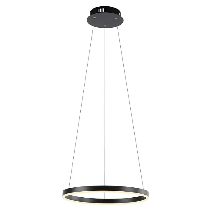 Just Light Ritus Lámpara colgante LED redonda - 20 W, Antracita, Blanco cálido - La moderna lámpara colgante LED con diseño de anillo ofrece una iluminación elegante. Perfecta para cualquier habitación.