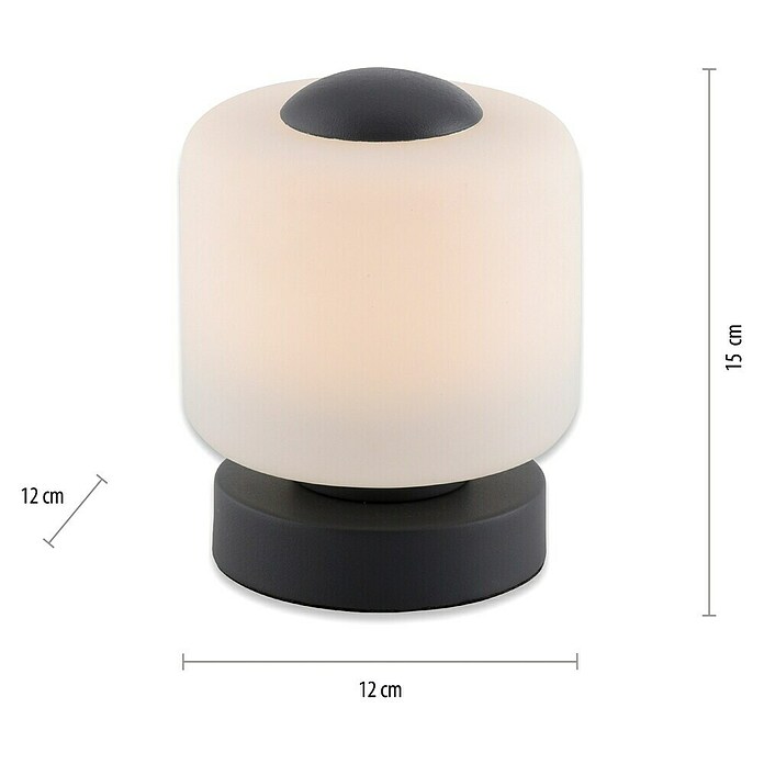 Just Light Led-tafellamp (l x b x h: 120 x 120 x 155 mm, Wit, Warm wit) | BAUHAUS