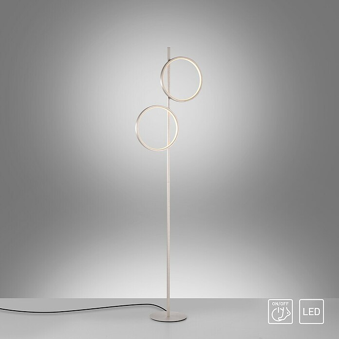 Just Light Ritus Lámpara de pie LED (Altura: 151 cm, Plata, Blanco cálido) | BAUHAUS