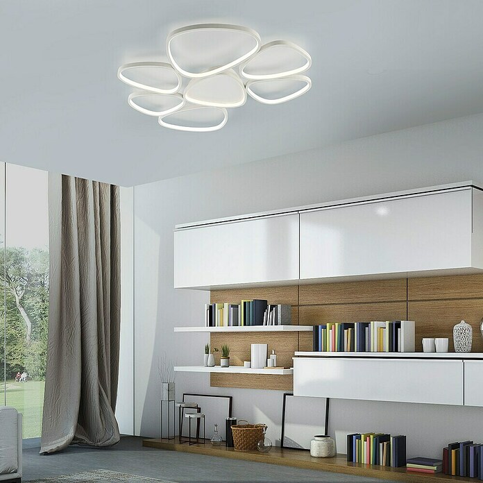 Just Light Led-plafondlamp (l x b x h: 920 x 700 x 65 mm, Wit, Warm wit) | BAUHAUS