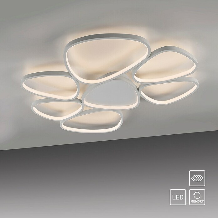 Just Light Led-plafondlamp (l x b x h: 920 x 700 x 65 mm, Wit, Warm wit) | BAUHAUS