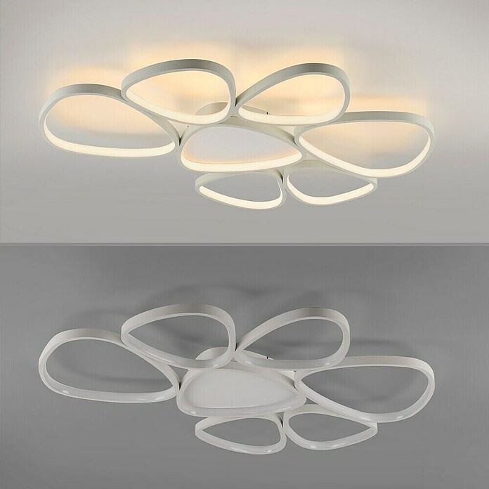 Just Light Led-plafondlamp (l x b x h: 920 x 700 x 65 mm, Wit, Warm wit) | BAUHAUS