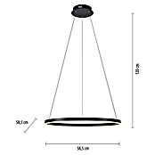 Just Light Led-hanglamp Ritus Zwart (Antraciet, Warm wit) | BAUHAUS