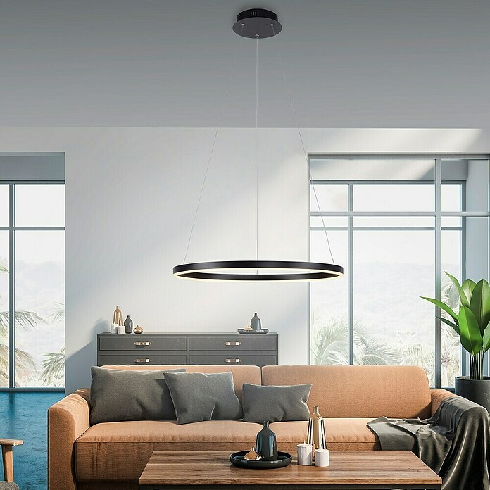 Just Light Led-hanglamp Ritus Zwart (Antraciet, Warm wit) | BAUHAUS