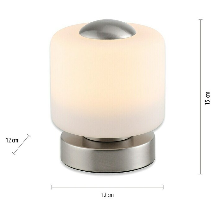 Just Light Led-tafellamp Bota Zilver/Wit 15,5cm (5 W, l x b x h: 12 x 12 x 15 cm, Wit, Warm wit) | BAUHAUS