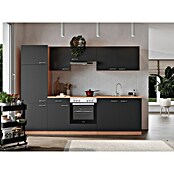 Respekta Composición de cocina (Ancho: 270 cm, Con dispositivos eléctricos, Gris)