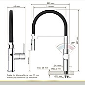 Lenz Spültischarmatur Nalu (Chrom/Schwarz, Glänzend) | BAUHAUS